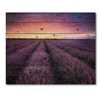 Designart - Sunrise & Dramatic Clouds Over Lavender Field XIII