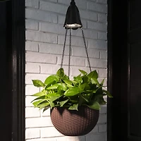 Glitzhome® 30" Solar Lighted Hanging Basket Planter