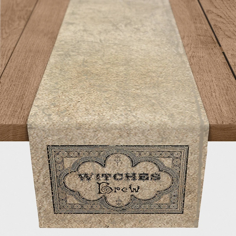 Witches Brew Label 4 16" x 72" Poly Twill Table Runner