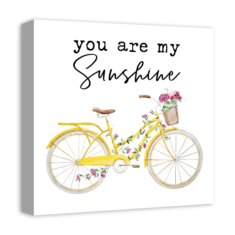 You are My Sunshine with Yellow Bike Canvas Art