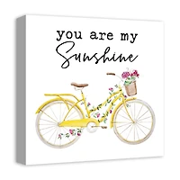 You are My Sunshine with Yellow Bike Canvas Art