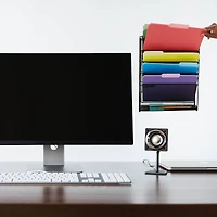 Mind Reader 6 Compartment Vertical Hanging Wall File & Chart Organizer