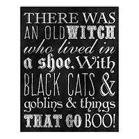 Black & White Old Witch Canvas Wall Art