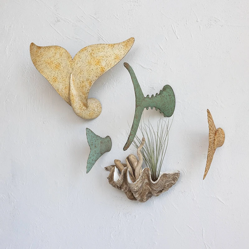 Hello Honey® 11.75" Distressed Gold Salmon Tail Metal Wall Décor