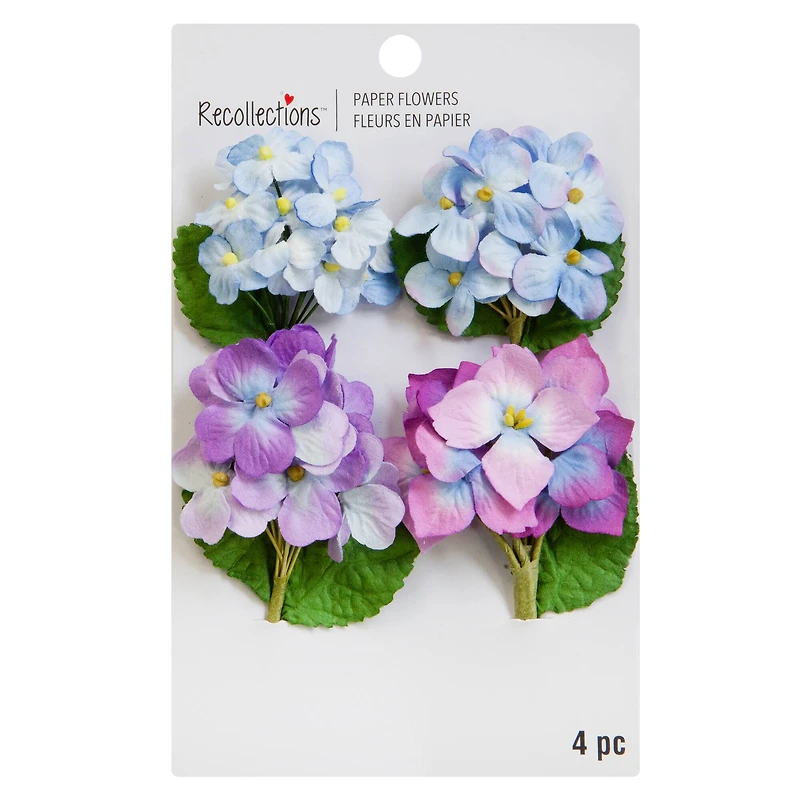 Purple & Blue Fabric Hydrangea Embellishments by Recollections™