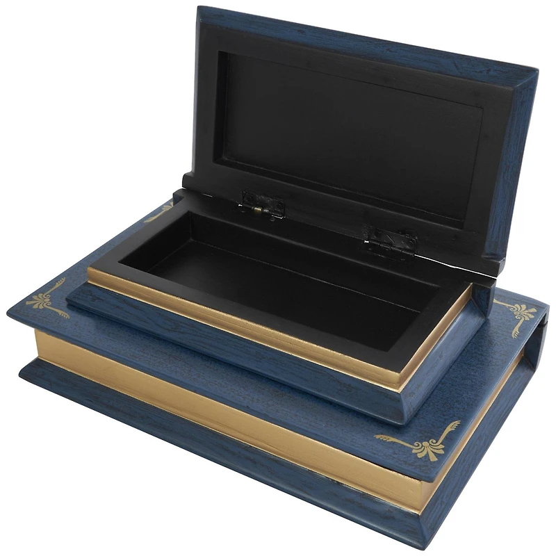 Blue Wooden Pride and Prejudice Storage Faux Book Box, 2ct.