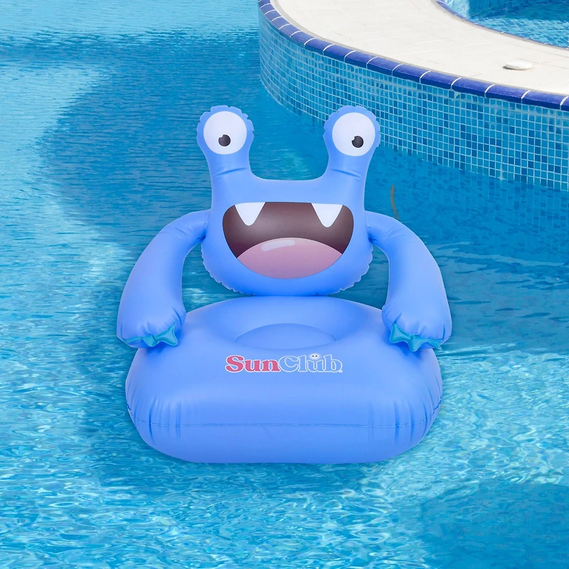 SunClub 2ft. Blue Monster Inflatable Poolside Children's Chair