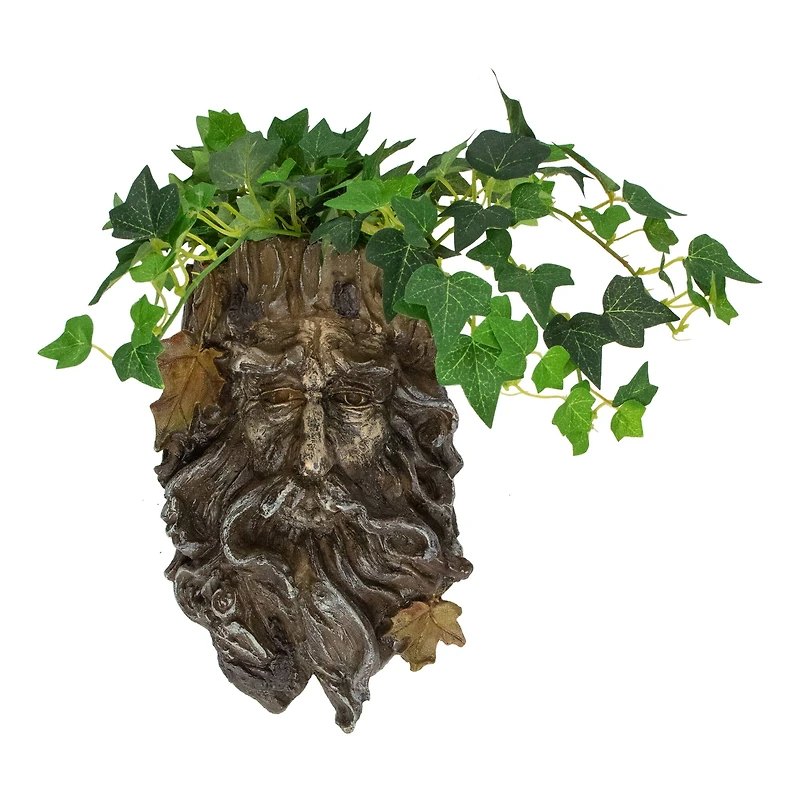 10.25" Brown Tree Face Outdoor Garden Planter