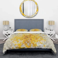 Designart 'Glam Yellow Explosion Blocks' Glam Bedding Set - Duvet Cover & Shams