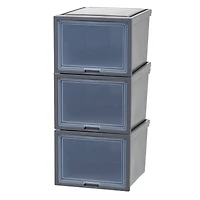 Iris® Gray Deep Box Chest With Sliding Door, 3 Pack