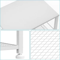 White Kitchen Storage 4-Tier Rolling Utility Cart