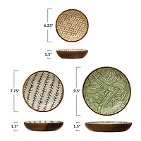 Hello Honey® Enameled Acacia Wood Print Bowls Set