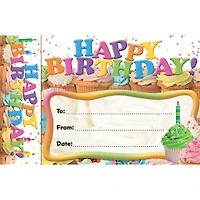 Edupress® Happy Birthday Cupcakes Bookmark Awards, 3 Packs of 30