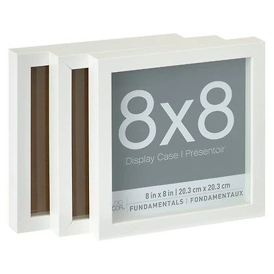 3 Pack Fundamentals 8" x 8" White  Shadow Boxes by Studio Décor®