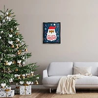 Stupell Industries Have Merry Christmas Patterned Santa Framed Floater Canvas Wall Art