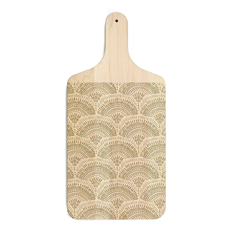 8" x 17" Bohemian Sketch Pattern Maple Paddle Cutting Board