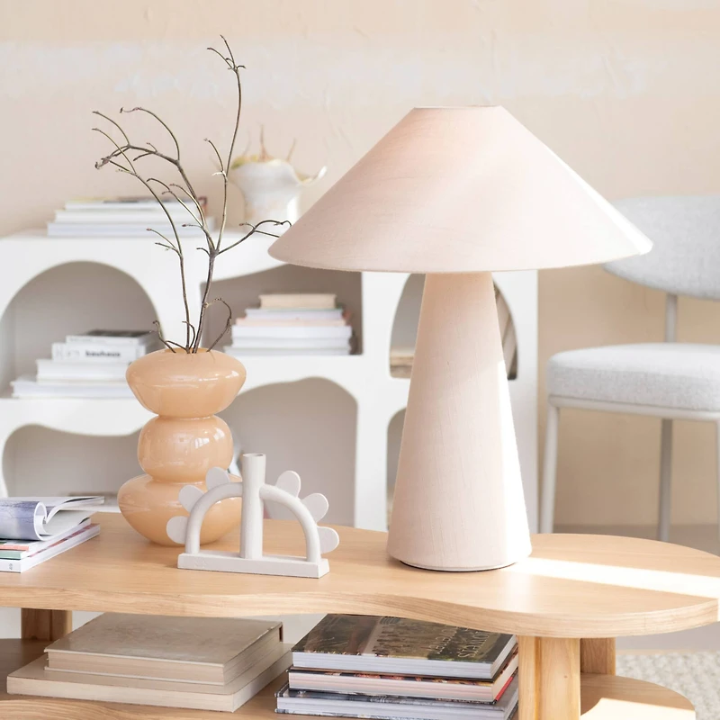 Hello Honey® 10" Nude Beige Natural Elegance Glass Vase