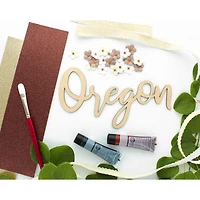Leisure Arts® 9" Wood Oregon Word
