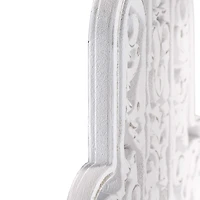 American Art Décor™ 11.5" Distressed Hamsa Hand Palm Eye Medallion Boho Wall Accent