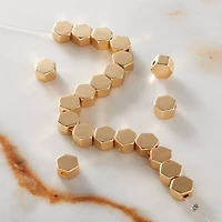 Gold Hexagon Beads, 5.5mm by Bead Landing™