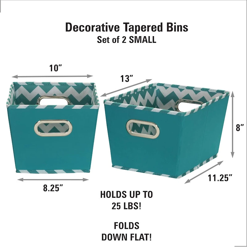 Household Essentials Chevron Fabric Tapered Storage Bins