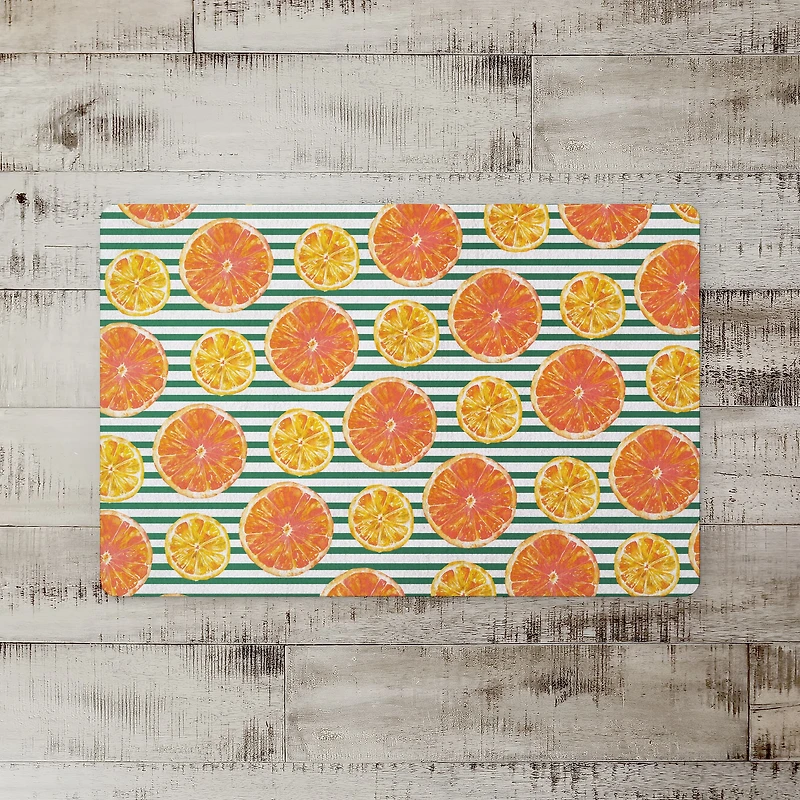 Citrus Stripes Floor Mat