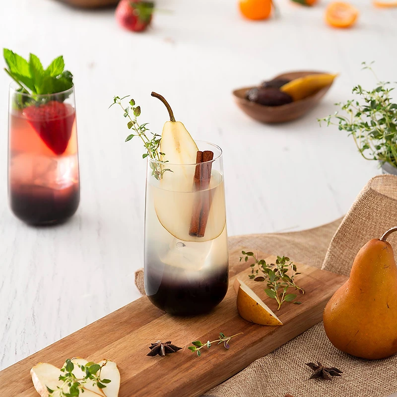 JoyJolt® 18.2oz. Black Swan Highball Glasses, 4ct.