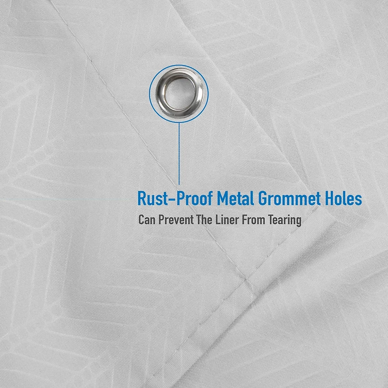 Elle Décor White Soft Touch Waterproof Fabric Shower Curtain Liner