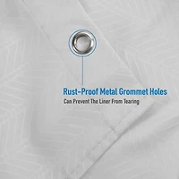 Elle Décor White Soft Touch Waterproof Fabric Shower Curtain Liner