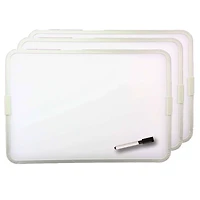 Flipside Aluminum Framed 12'' x 17.5'' Two-Sided Magnetic Dry Erase Board with Pen, 3ct.