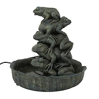 Green Resin Rustic Fountain, 19" x 20" x 19"