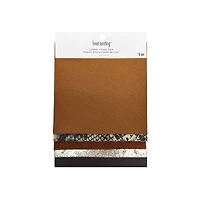 5" Brown Square Leather Flats Mix by Bead Landing™