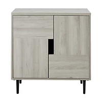 Walker Edison Birch/Magenta Interior Modern Accent Cabinet