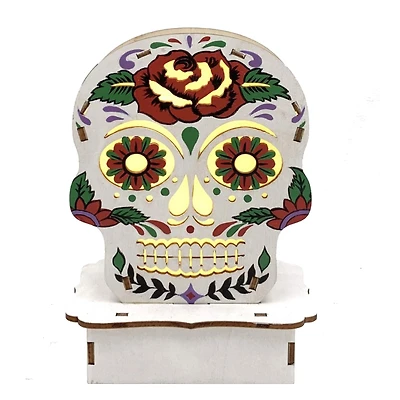 Santa's Workshop 6" LED Sugar Skull