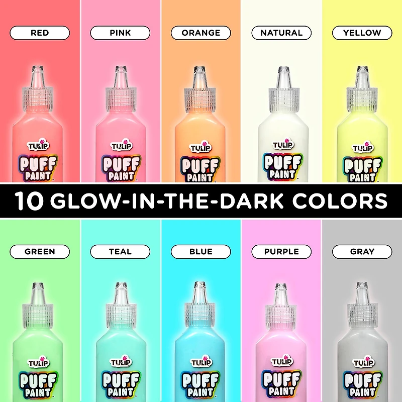 Tulip® Glow-in-the-Dark Puff Paint Set