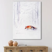 Designart - Red Fox Running In White Snow II
