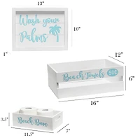 Elegant Designs White Wash Coastal Towel Holder