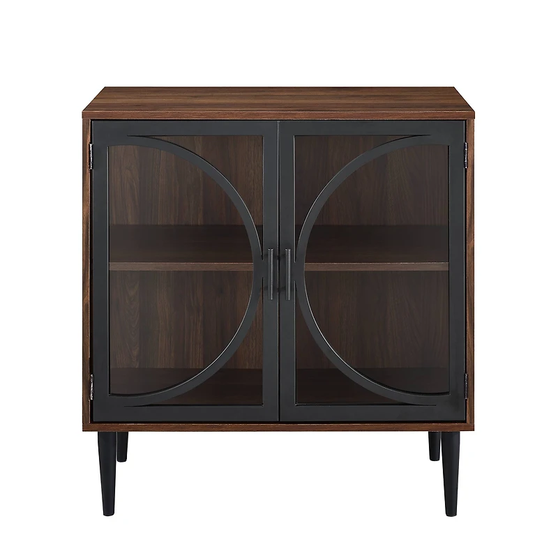 Walker Edison Dark Walnut Industrial Storage Cabinet