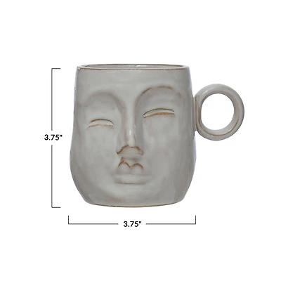 Hello Honey® Cream Reactive Glaze Stoneware Face Mug