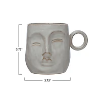 Hello Honey® Cream Reactive Glaze Stoneware Face Mug