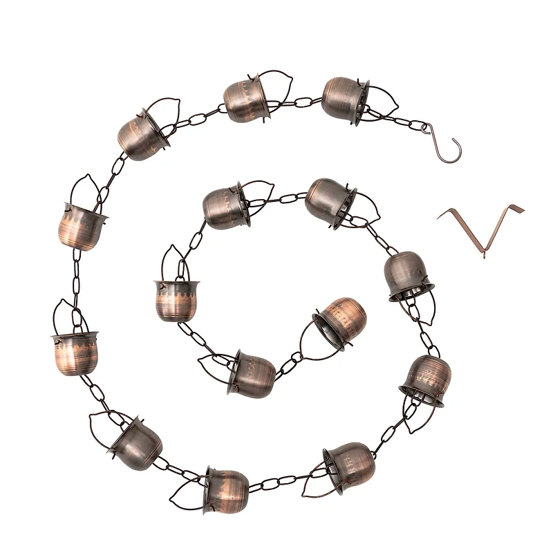 Glitzhome® 8.5ft. Copper Cup Shaped Rain Chain