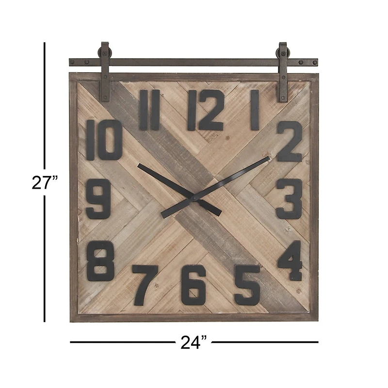 Industrial Wood Wall Clock