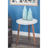White Wood Contemporary Accent Table