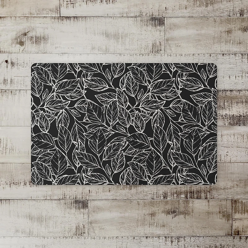 Sketched Leaf Pattern 27" x 18" Floor Mat
