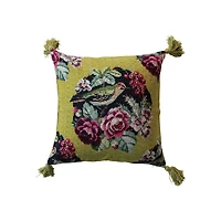 Hello Honey® 20" Bird & Floral Accent Pillow wiith Tassels