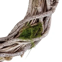 11" White Twig & Green Moss Spring Wreath