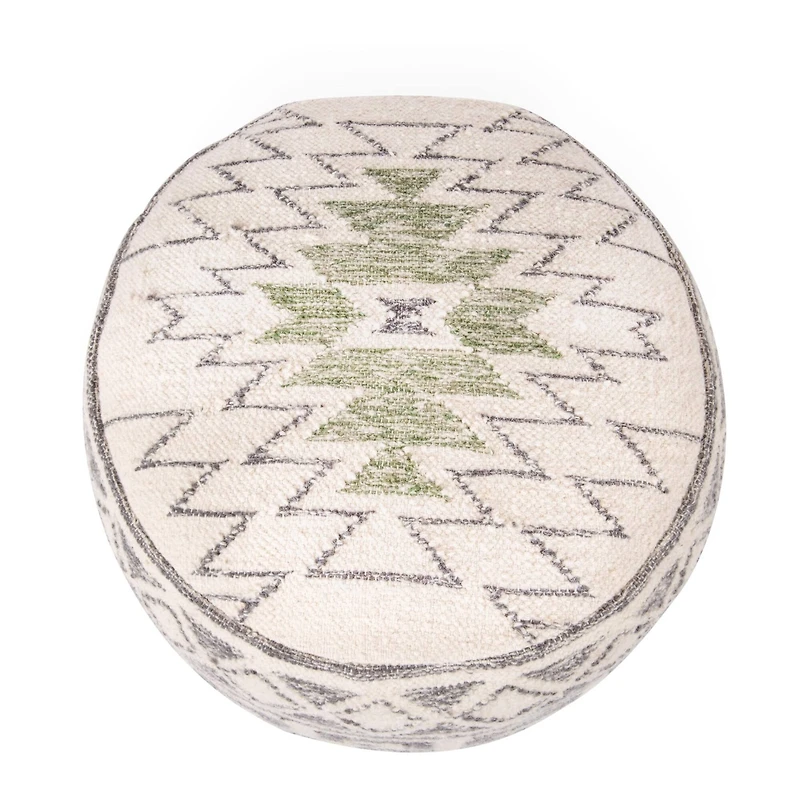 Hello Honey® 12" Kilim Wool Blend Round Pouf