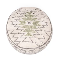 Hello Honey® 12" Kilim Wool Blend Round Pouf
