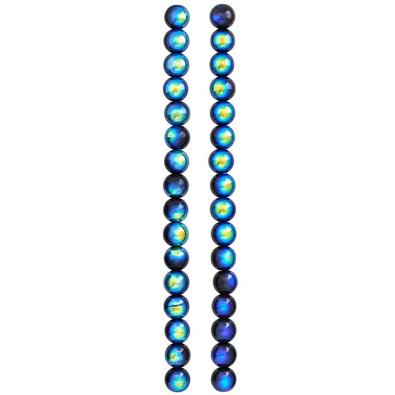 12 Packs: 2 ct. (24 total) Black Aurora Borealis Round Glass Beads, 10mm by Bead Landing™