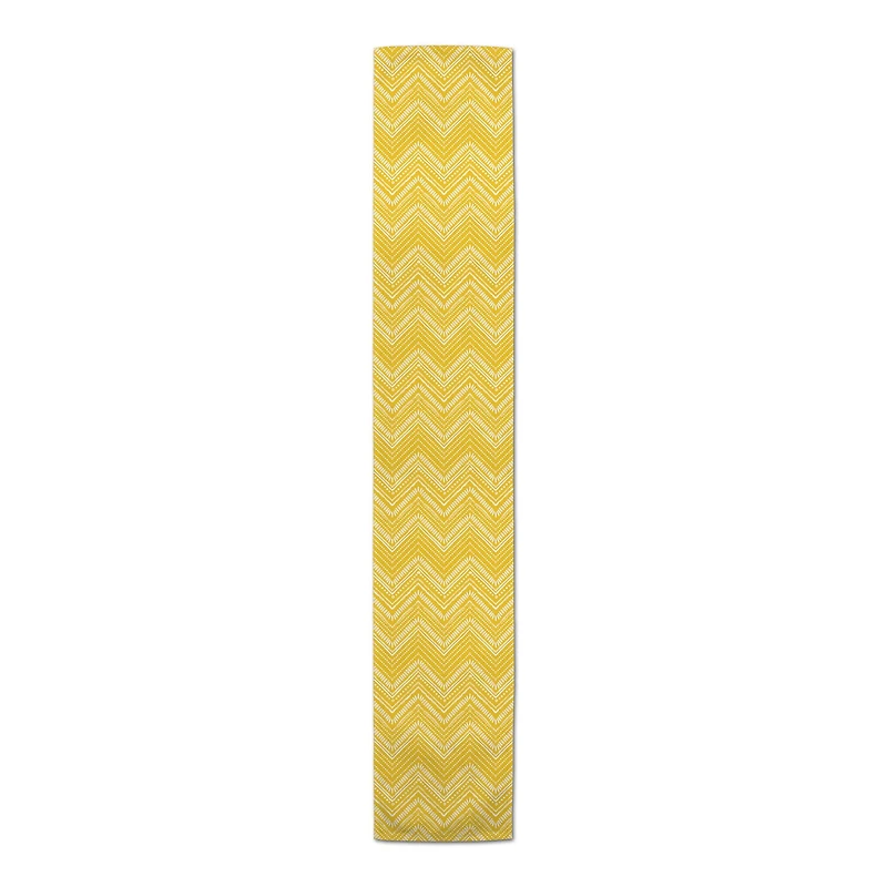 Yellow Tribal Sketches Indoor/Outdoor Table Runner